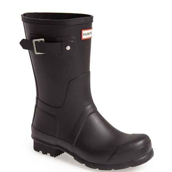 HUNTER Original Short Waterproof Rain Boot, Rubber‎ Black, Size 11, NWT - Picture 1 of 17
